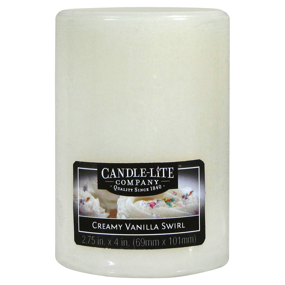 slide 1 of 1, Candle-Lite Creamy Vanilla Swirl Pillar Candle - Cream, 4 in