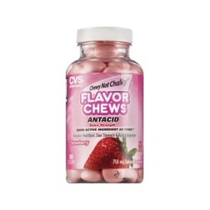 slide 1 of 1, CVS Health Extra Strength Antacid Strawberry Flavor Chews, 90 ct