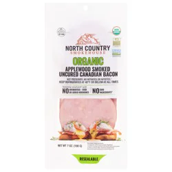 North Country Smokehouse Organic Uncured Applewood Smoked Canadian Bacon 7 oz