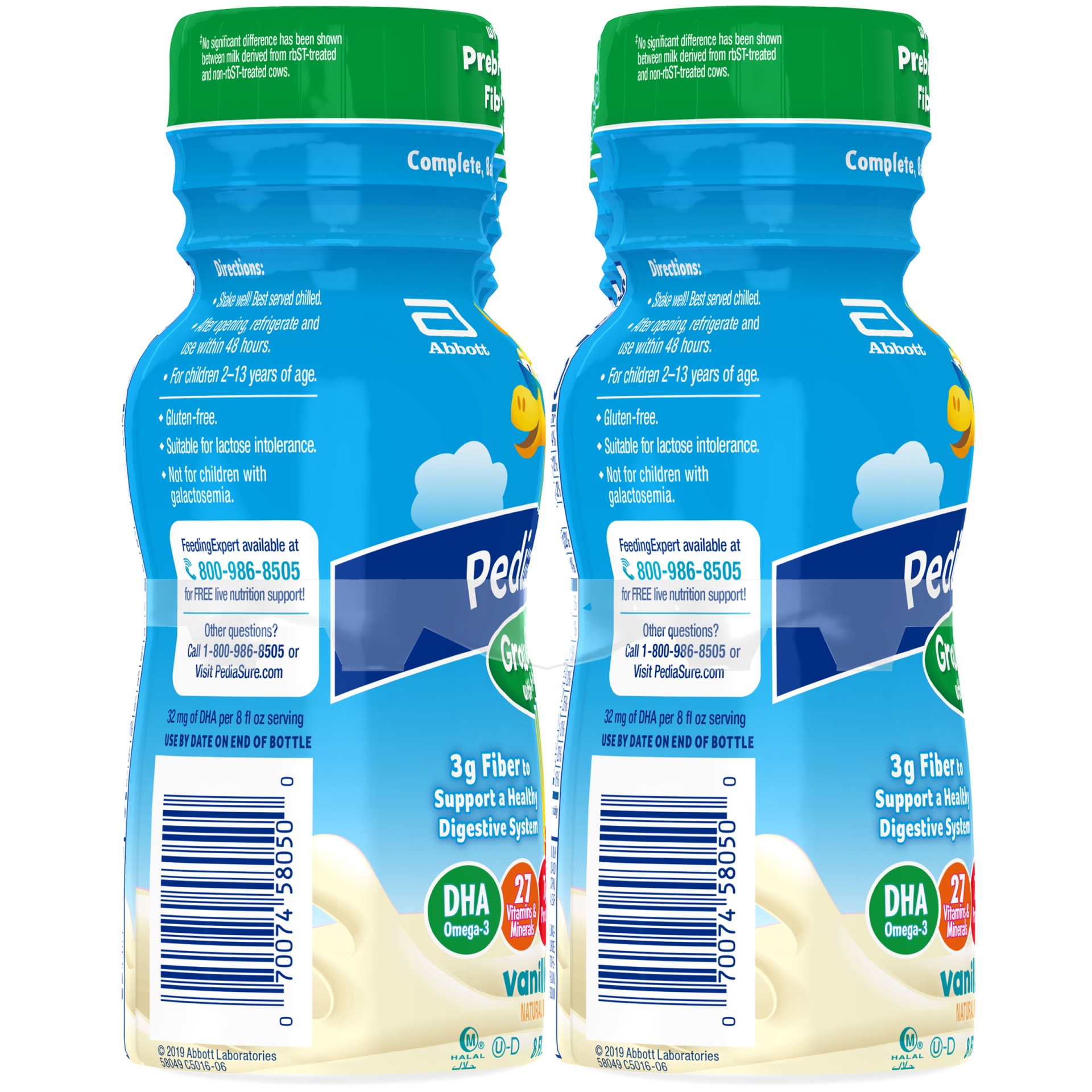 slide 4 of 8, PediaSure Grow & Gain with Fiber Kids Ready-to-Drink Nutritional Shake, Vanilla, 6 ct; 8 fl oz