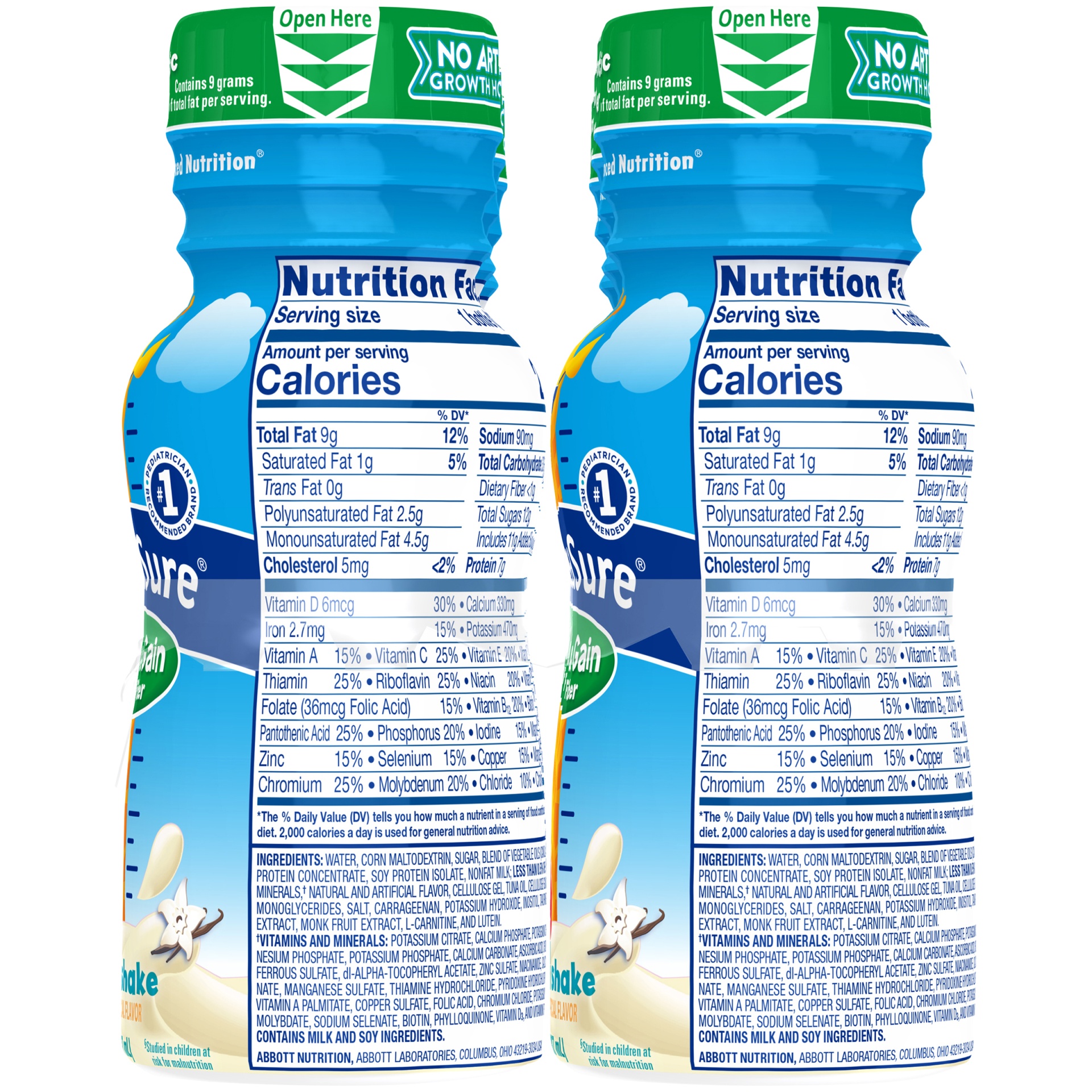 slide 5 of 8, PediaSure Grow & Gain with Fiber Kids Ready-to-Drink Nutritional Shake, Vanilla, 6 ct; 8 fl oz