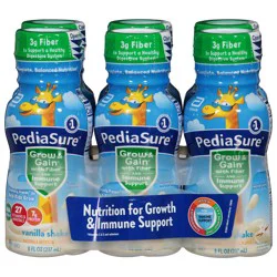 PediaSure Grow & Gain Vanilla Shake 6 - 8 fl oz Bottles