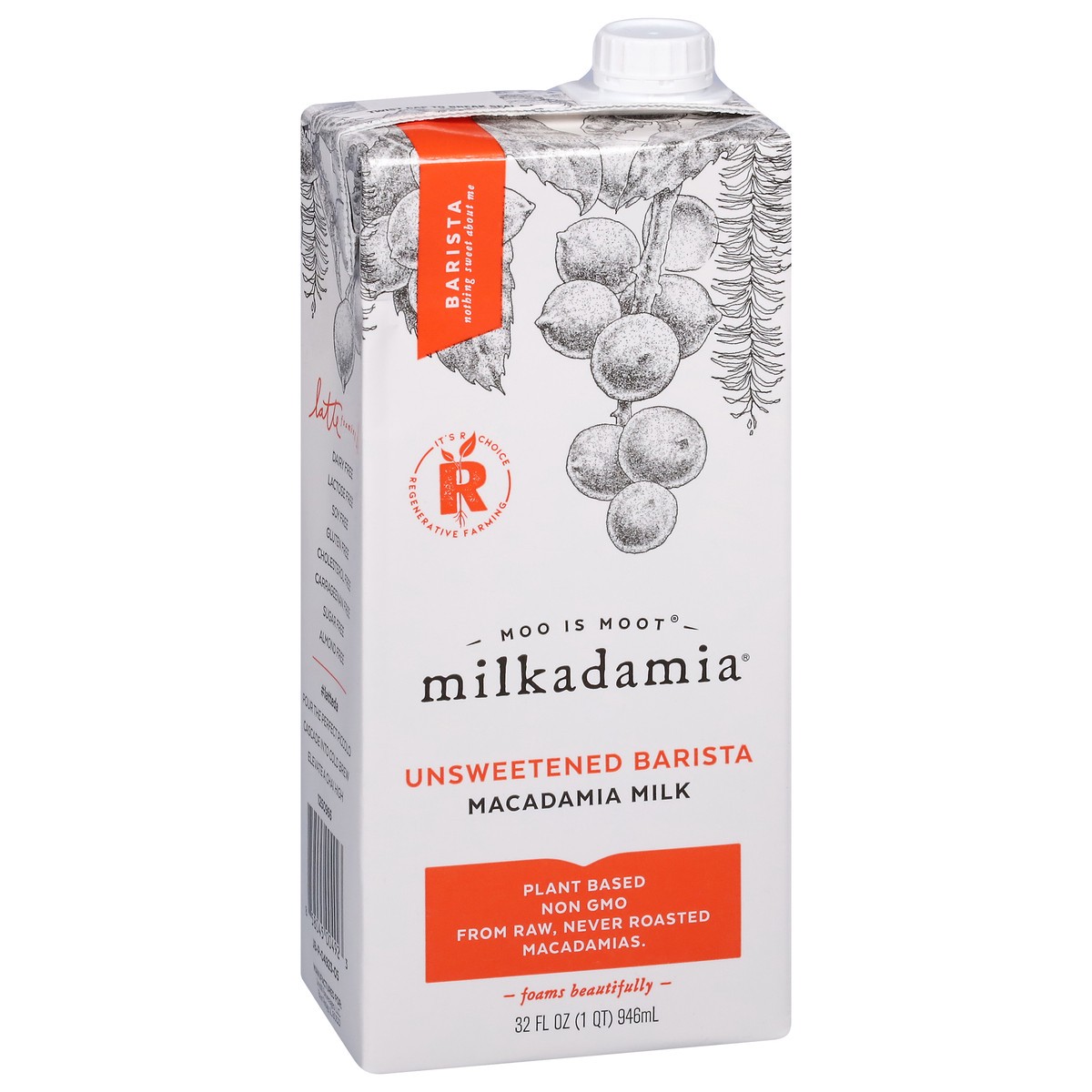 slide 2 of 9, Milkadamia Unsweetened Barista Macadamia Milk 32 fl oz, 32 oz