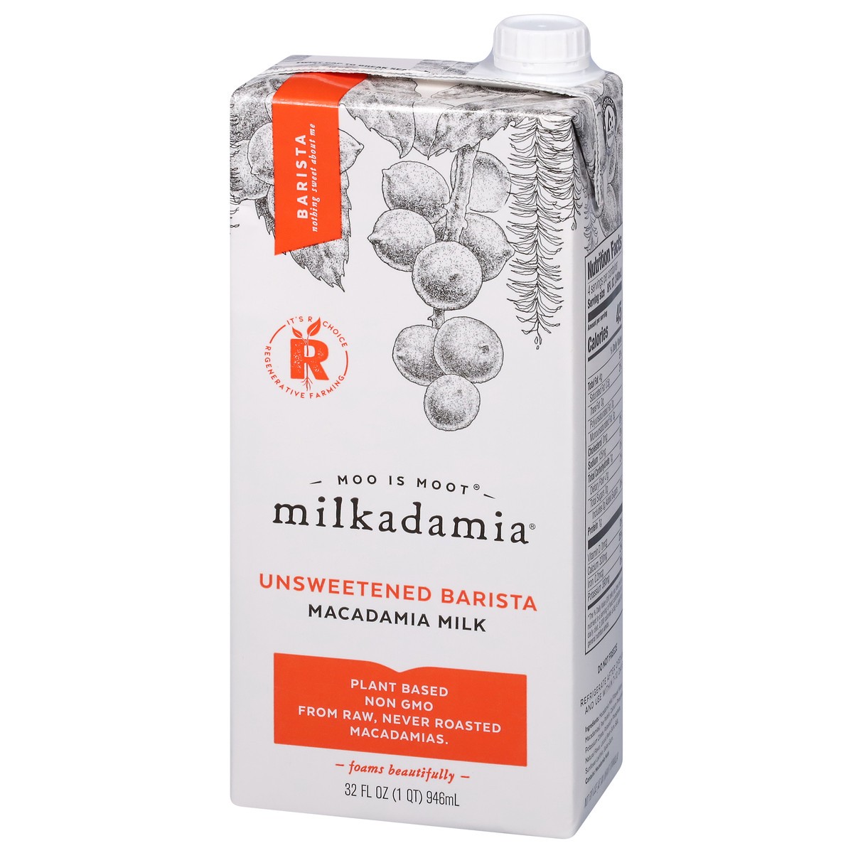 slide 3 of 9, Milkadamia Unsweetened Barista Macadamia Milk 32 fl oz, 32 oz