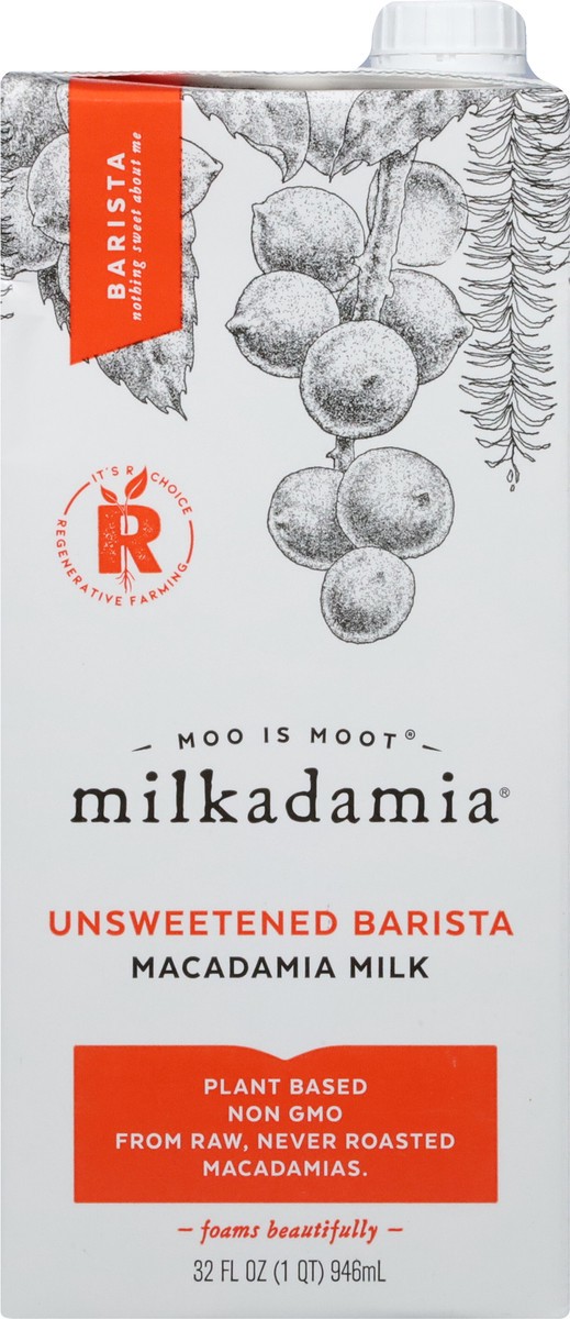 slide 6 of 9, Milkadamia Unsweetened Barista Macadamia Milk 32 fl oz, 32 oz