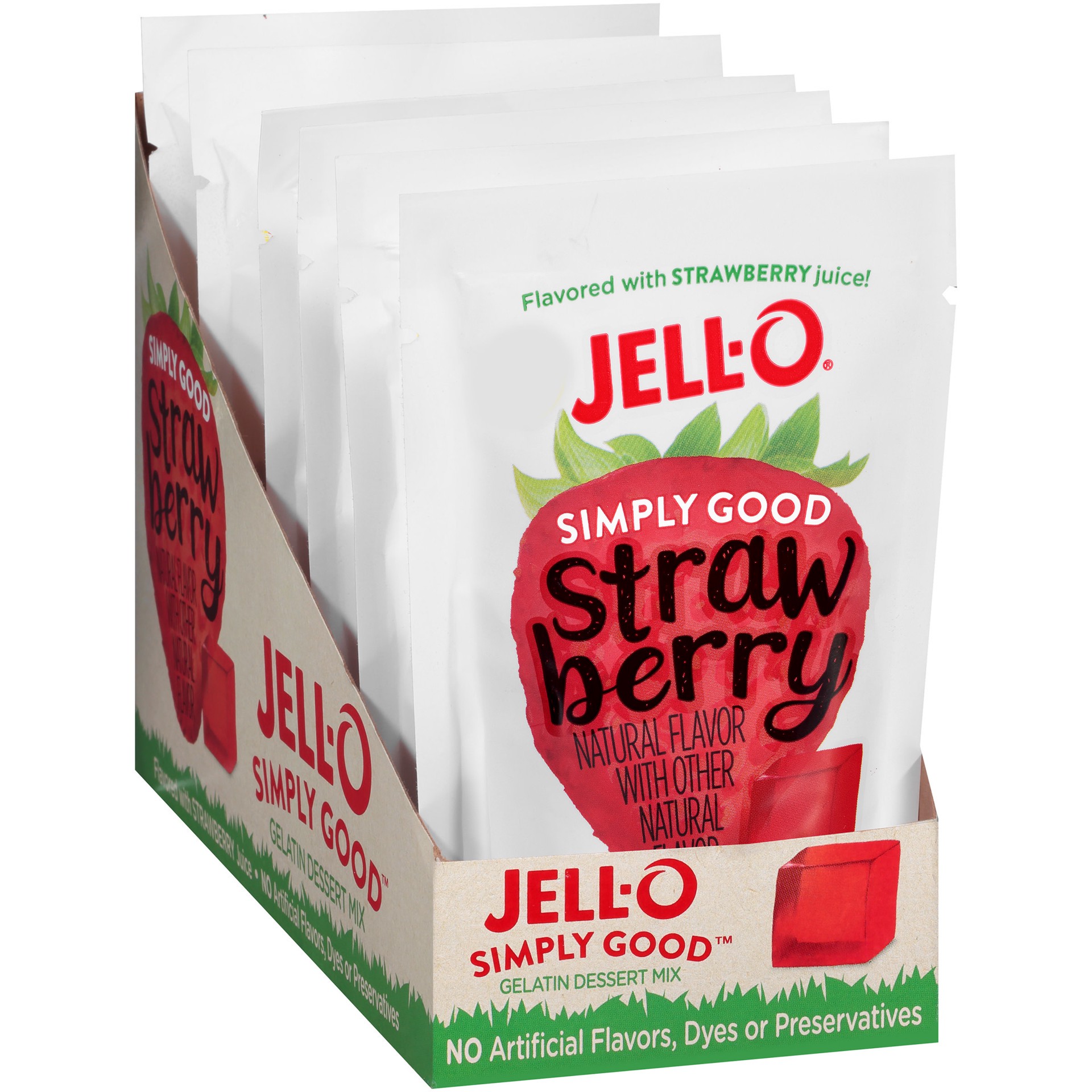 slide 4 of 5, JELL-O Simply Good Strawberry Gelatin Mix 3 oz Pouch, 3 oz