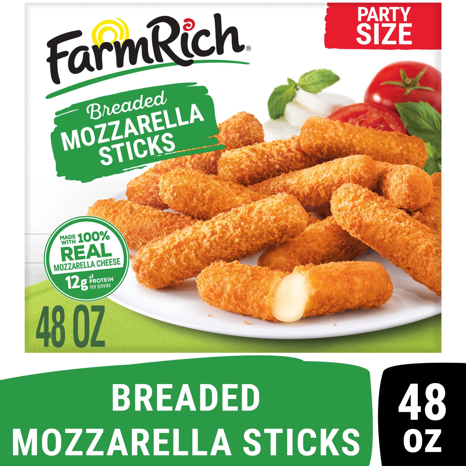 slide 1 of 3, Farm Rich Breaded Mozzarella Cheese Sticks, Frozen, 48 oz, 48 oz