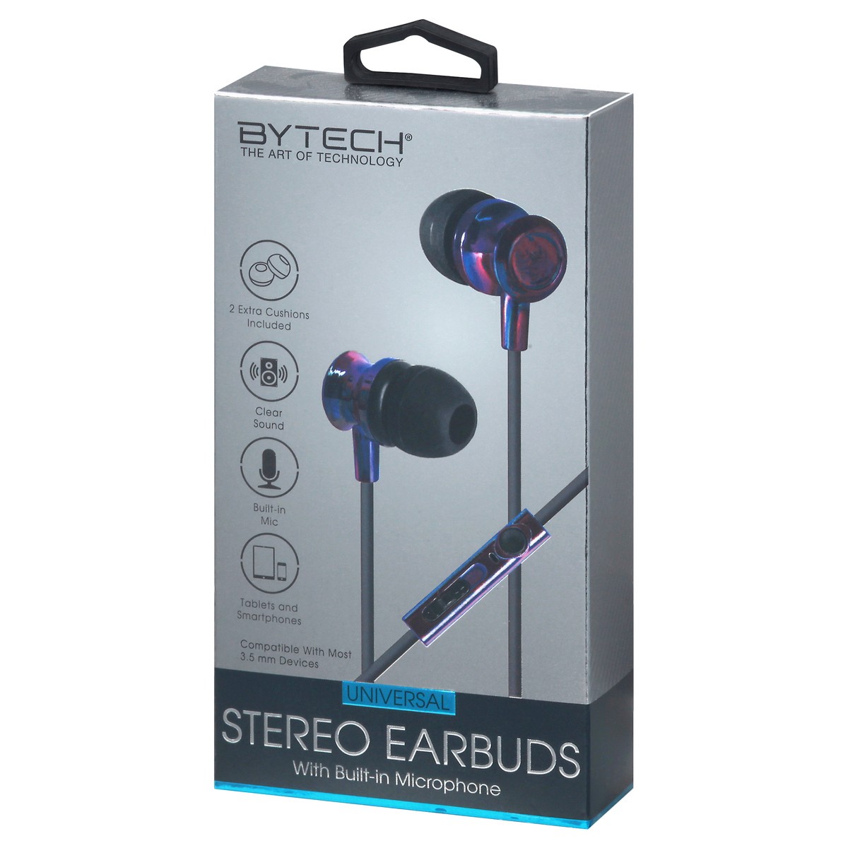 slide 12 of 12, Bytech Universal with Built-in Microphone Stereo Earbuds 1 ea, 1 ea