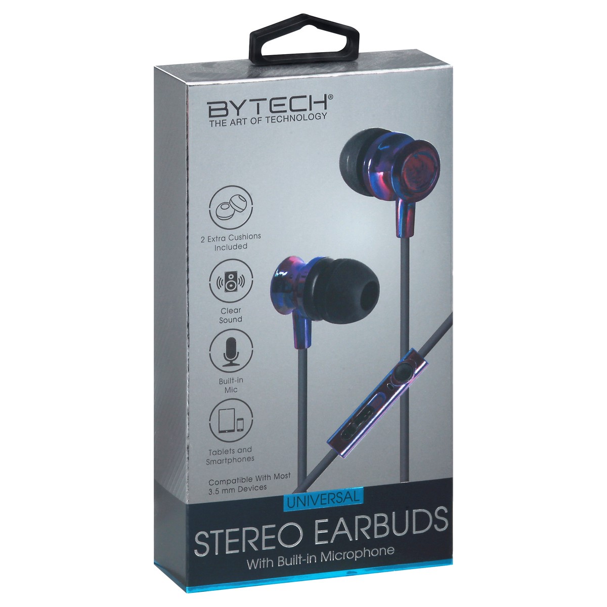 slide 8 of 12, Bytech Universal with Built-in Microphone Stereo Earbuds 1 ea, 1 ea