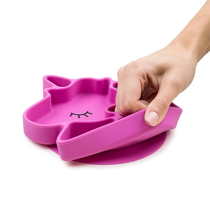 slide 6 of 9, Bumkins Unicorn Silicone Grip Dish - Purple, 1 ct