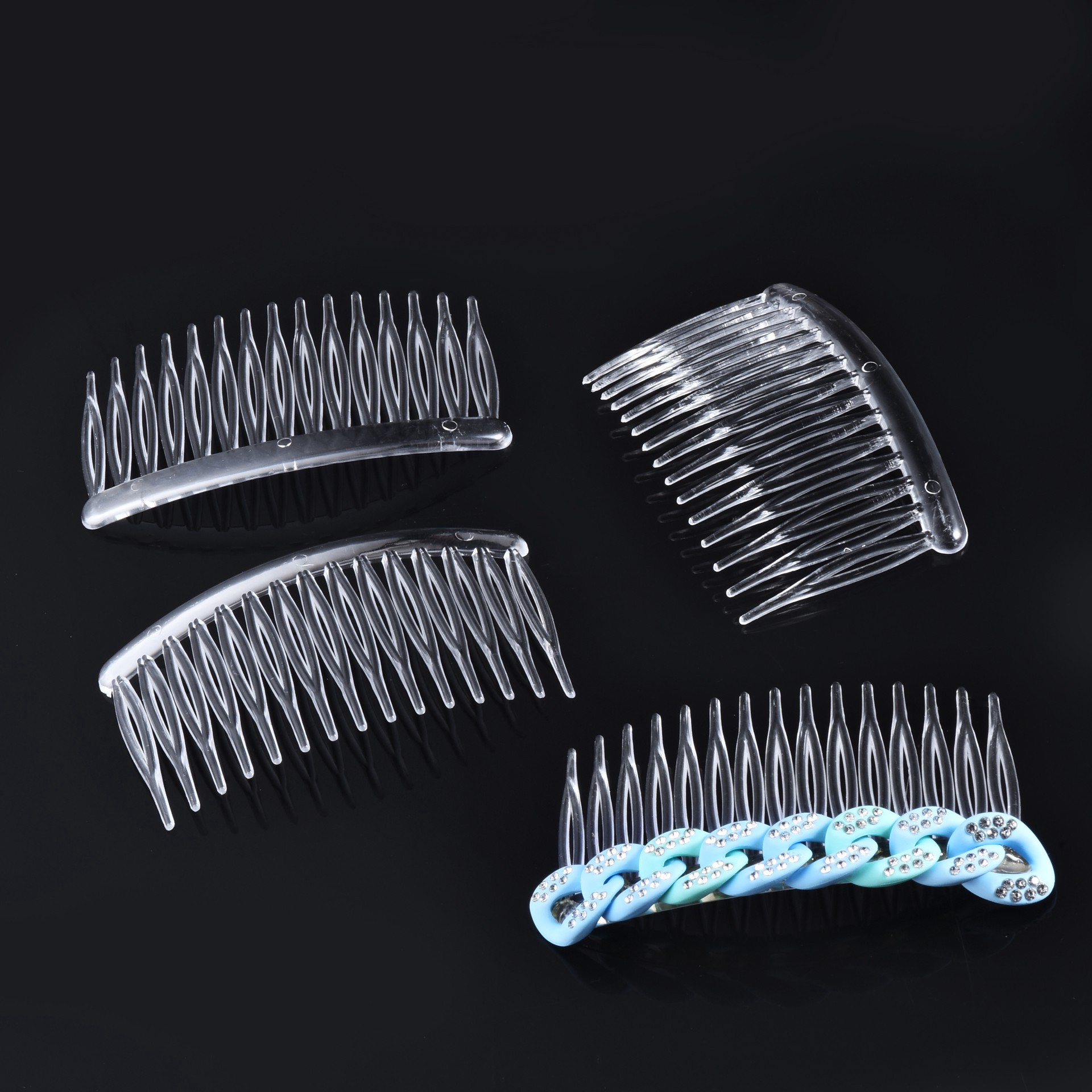 slide 2 of 3, 79mm Clear Plastic Side Combs, 6ct. By Bead Landing, 79mm