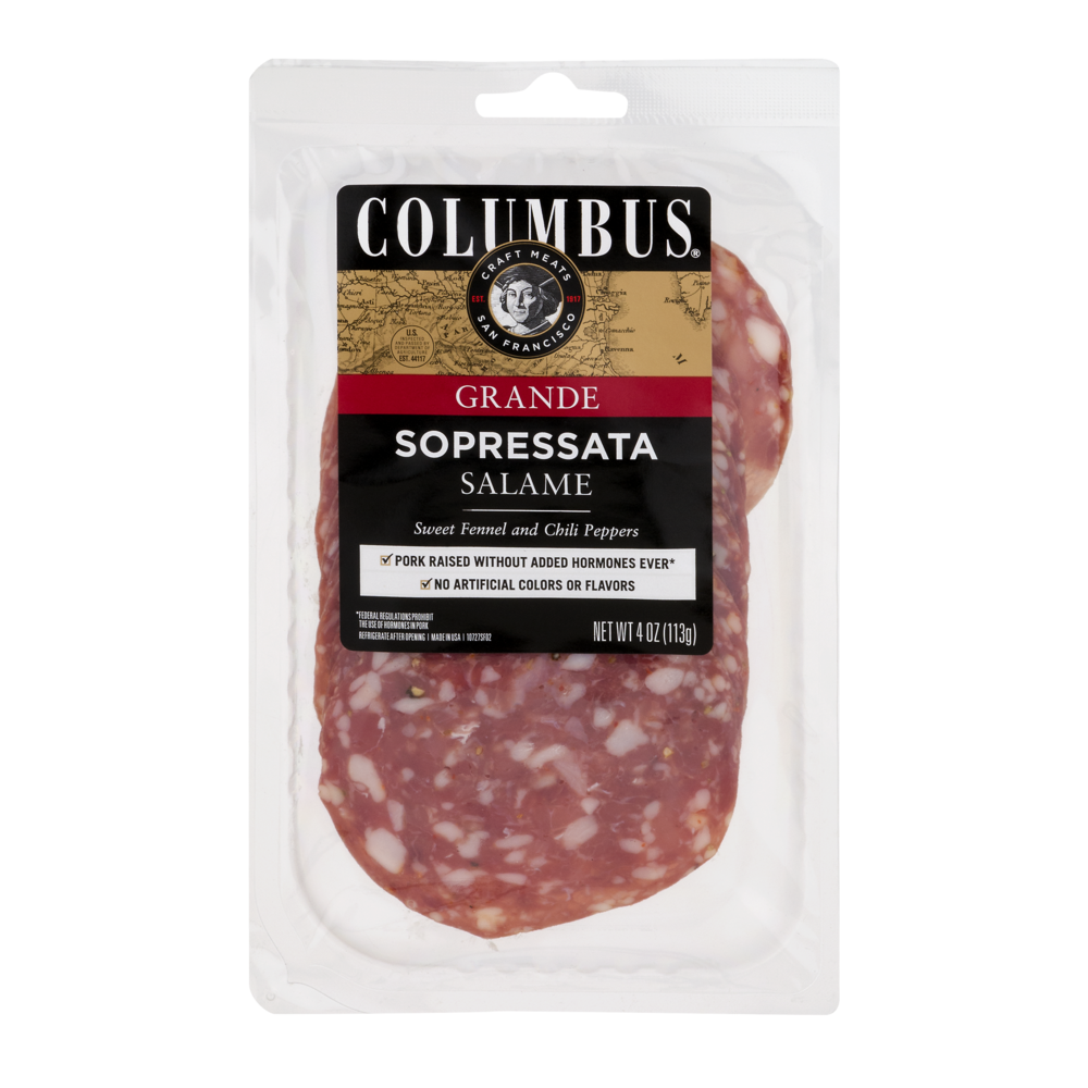 slide 1 of 1, COLUMBUS Sliced Grande Soppresata Salame, 4 oz