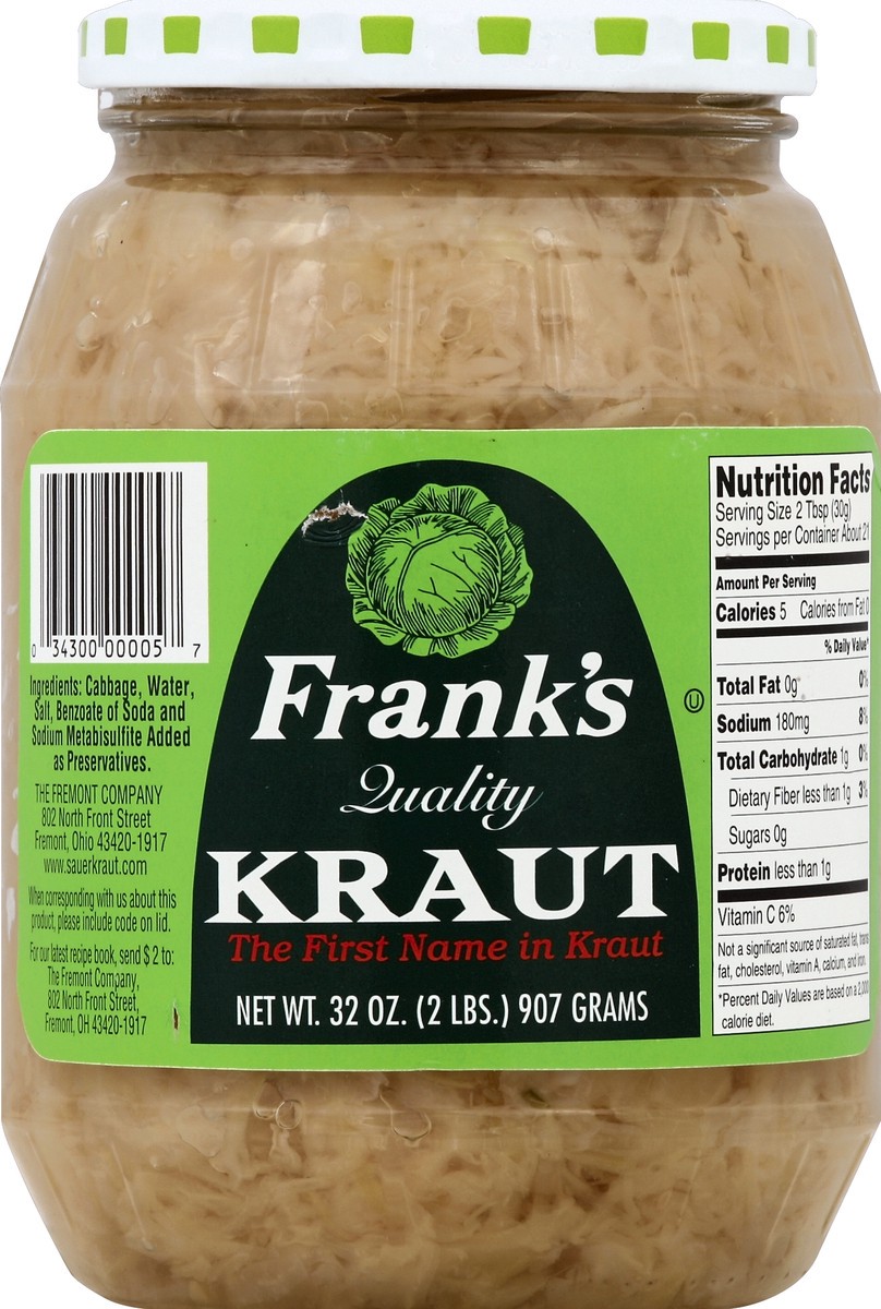 slide 2 of 2, Frank's Quality Sauerkraut, 32 oz