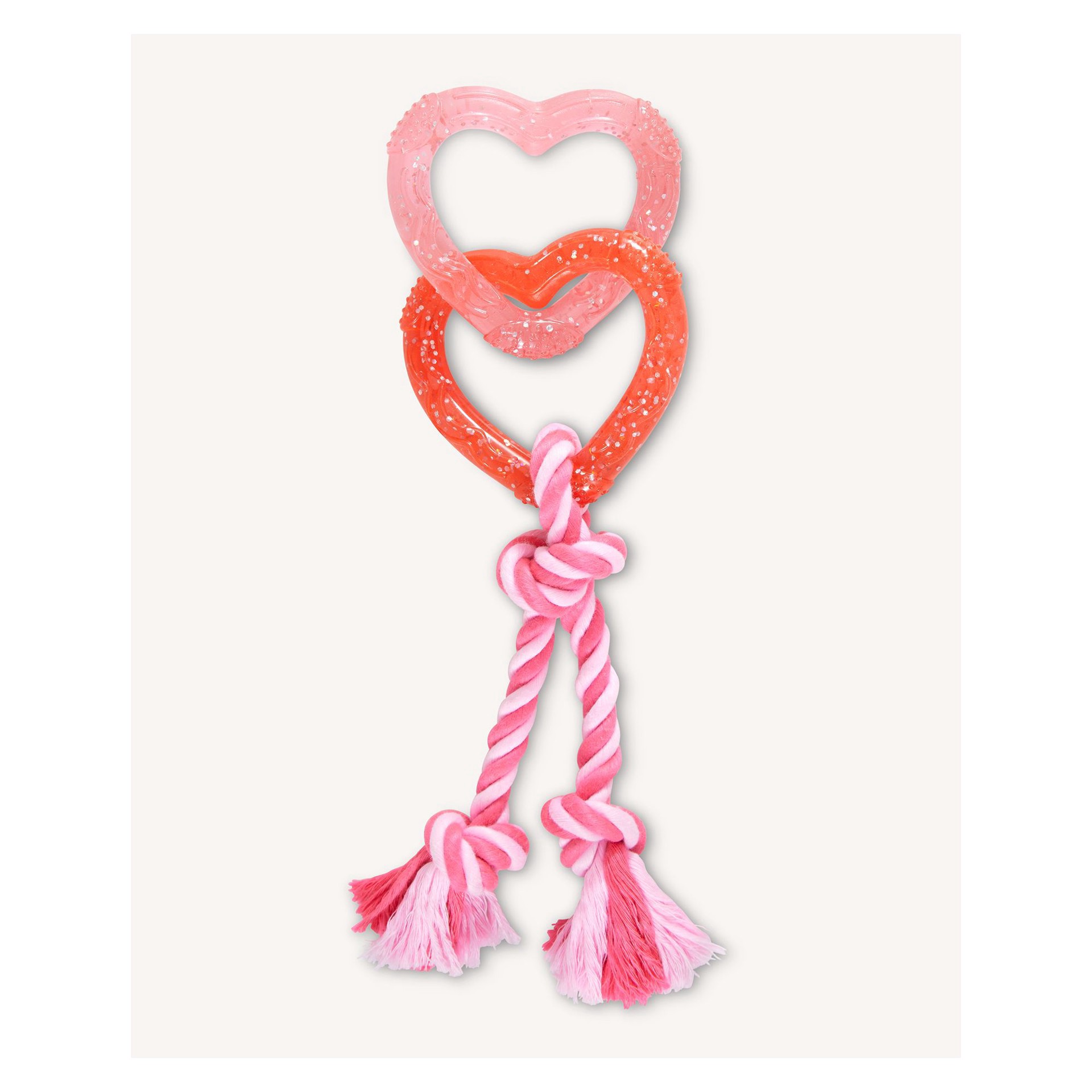 slide 1 of 1, Joyhound Valentine's Day Rope with TPR Hearts Dog Toy, 1 ct