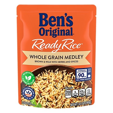 slide 1 of 1, Bens Original Whole Grain Medley Brown Ready Rice Side Dish, 8.5 oz