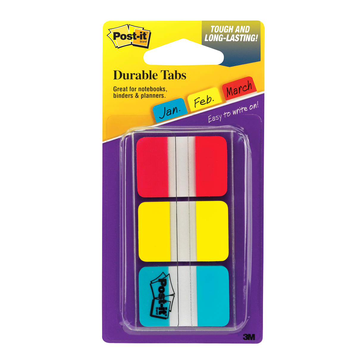 slide 1 of 6, Post-it Durable Tabs - Multi-Color, 48 ct; 1 in x 1.5 in