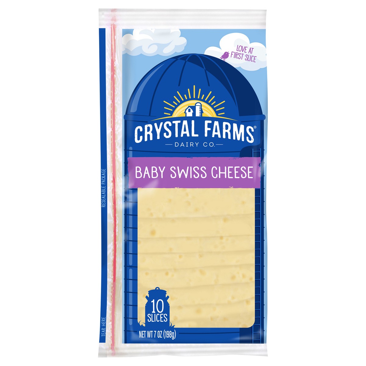 slide 7 of 8, Crystal Farms Baby Swiss Singles, 7 oz