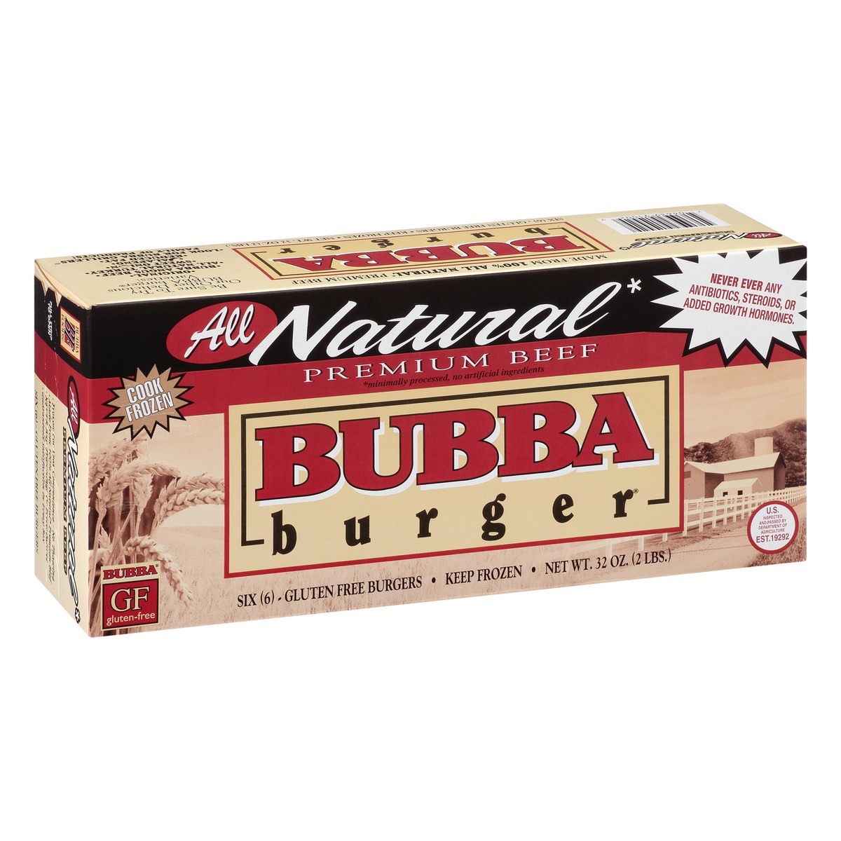 slide 5 of 10, BUBBA Burger Bubba Natural Beef Burgers - 32 OZ, 6 ct