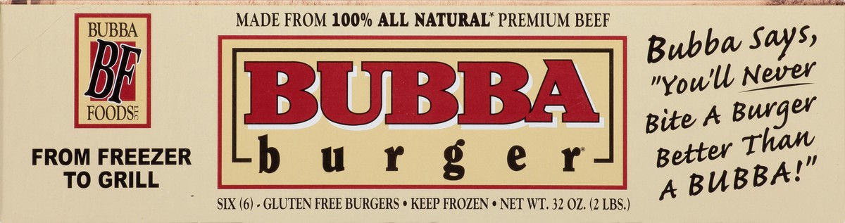 slide 8 of 10, BUBBA Burger Bubba Natural Beef Burgers - 32 OZ, 6 ct