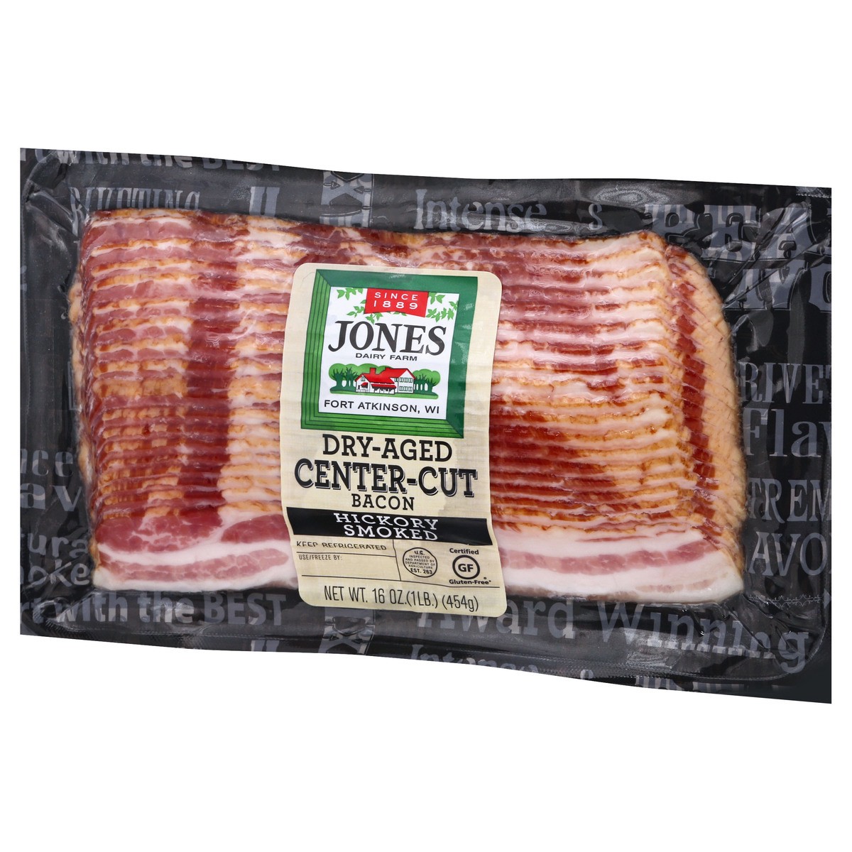 slide 3 of 10, Jones Bacon Slice, 16 oz