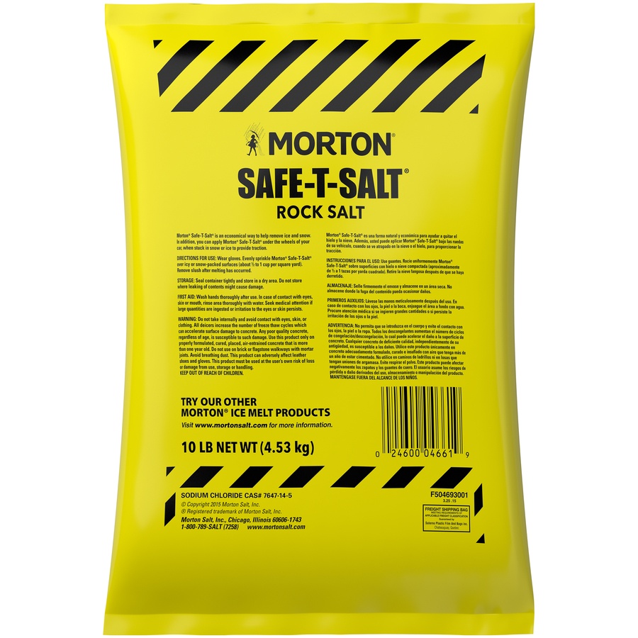 slide 2 of 2, Morton Safe-T-Salt Rock Salt Halite 10 Pound Bag, 10 lb