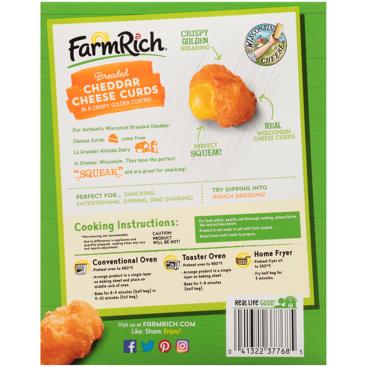 slide 7 of 13, Farm Rich Breaded Cheddar Cheese Curds 16 oz. Box, 16 oz