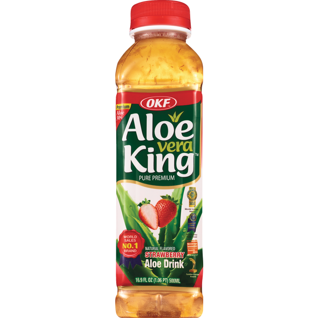 slide 1 of 1, OKF Aloe Strawberry, 16 oz