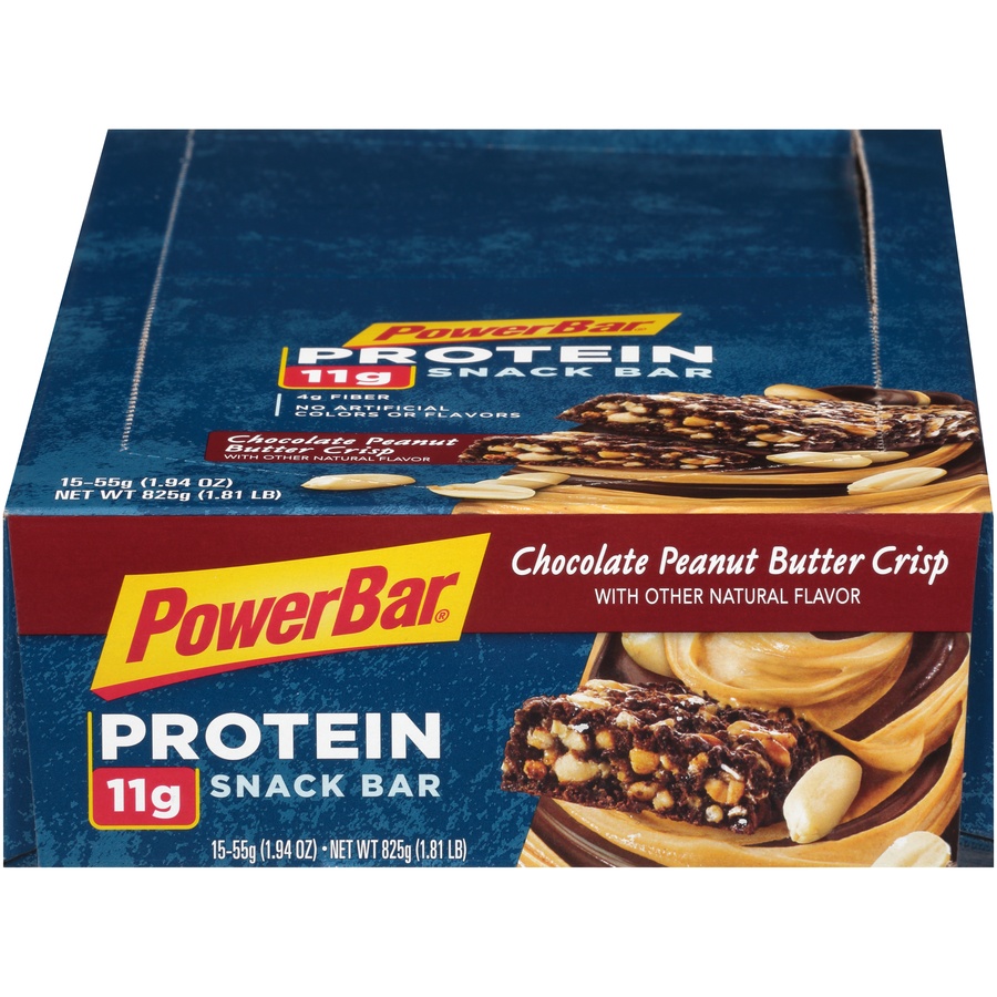 slide 1 of 1, Power Bar Triple Thread Chocolate Peanut Butter Energy Bars, 15 ct