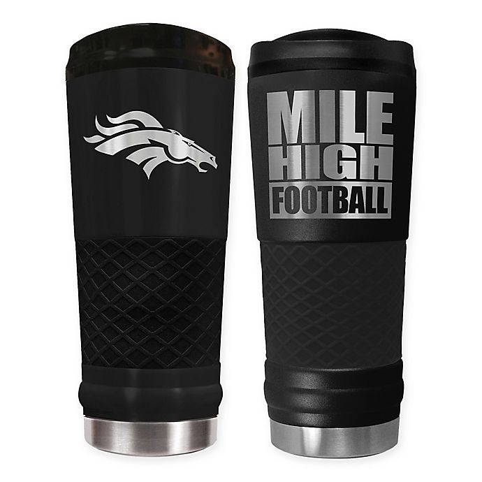 slide 1 of 1, NFL Denver Broncos Powder Coated Stealth Draft Tumbler, 24 oz