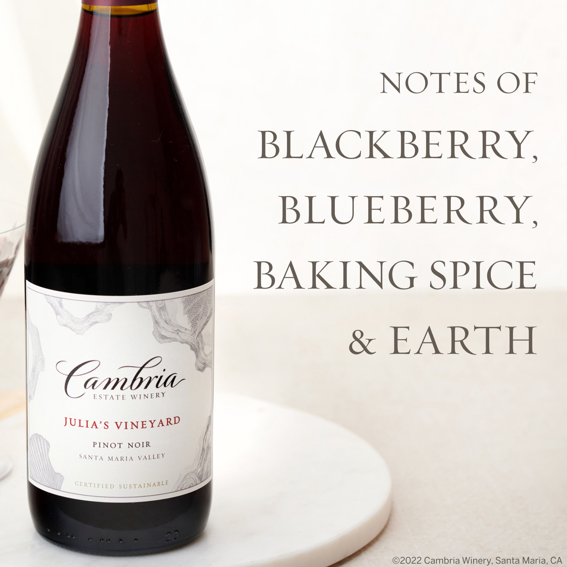 slide 5 of 5, Cambria Julia's Vineyard Pinot Noir Red Wine, 750ml, 750 ml