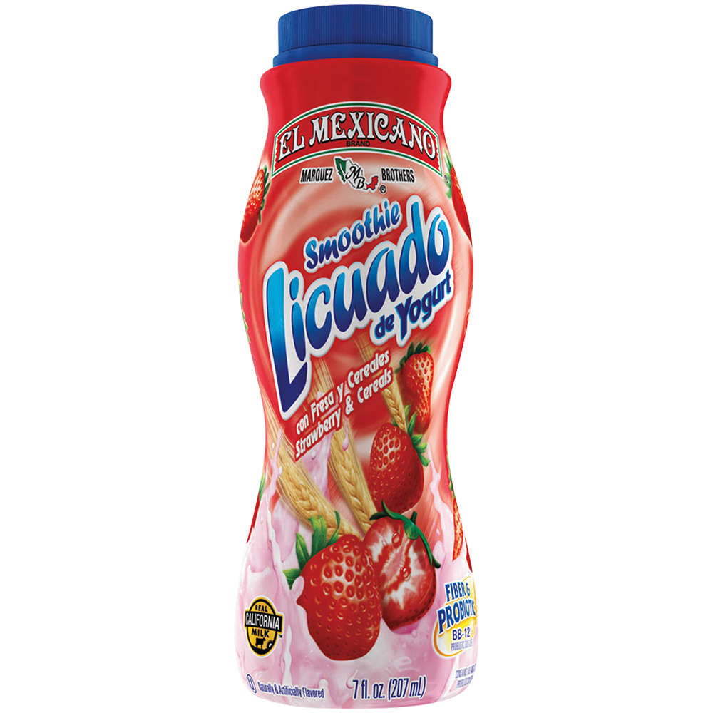 slide 1 of 1, El Mexicano Strawberry and Cereals Yogurt Smoothie, 7 oz