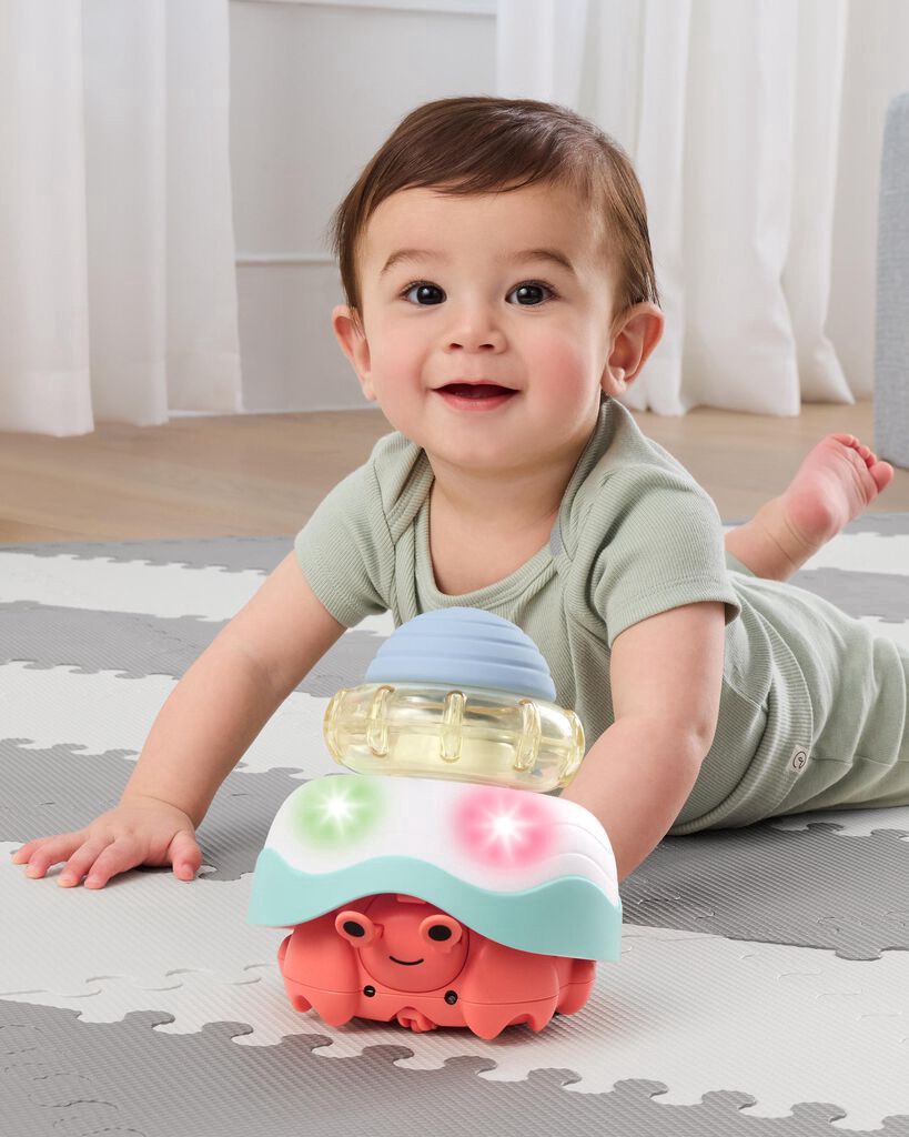 slide 7 of 7, Skiphop Baby Stack & Crawl 4-in-1 Crab Baby Crawl Toy Multi NS, 1 ct