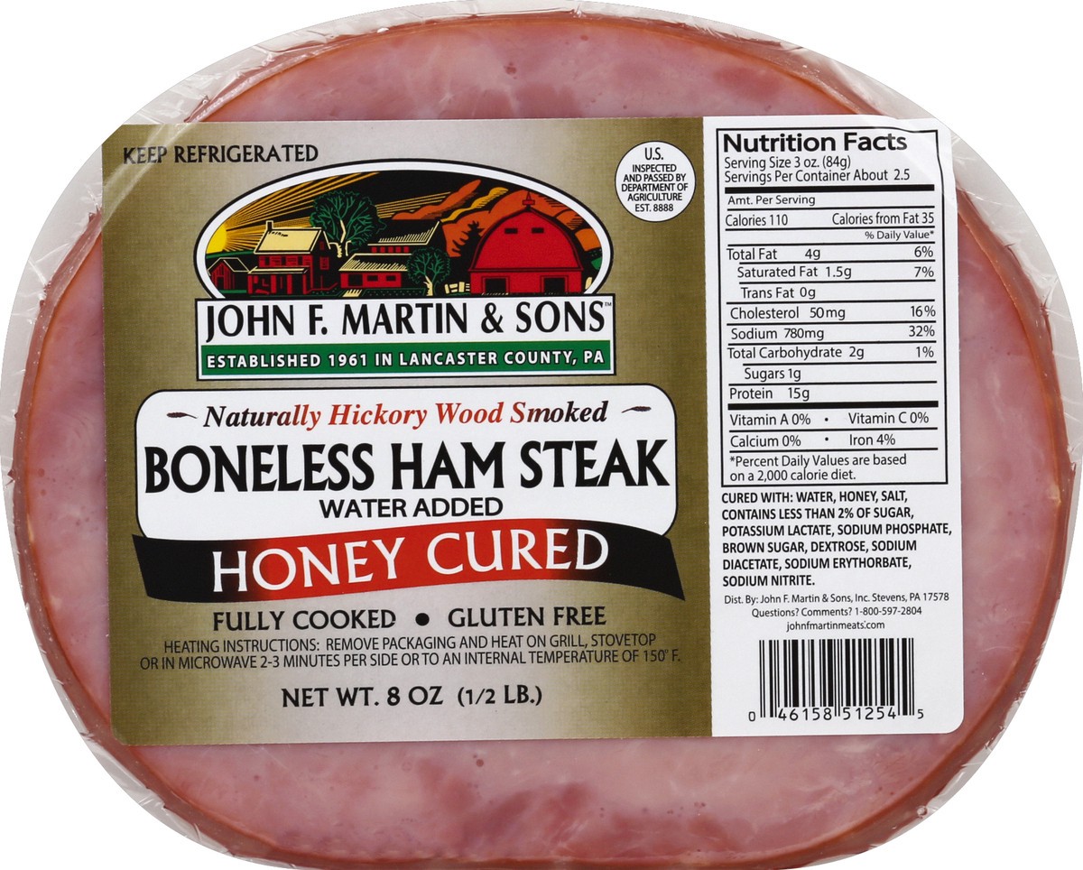 slide 2 of 5, John F Martin & Sons Ham Steak 8 oz, 8 oz