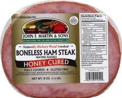 John F Martin & Sons Ham Steak 8 oz