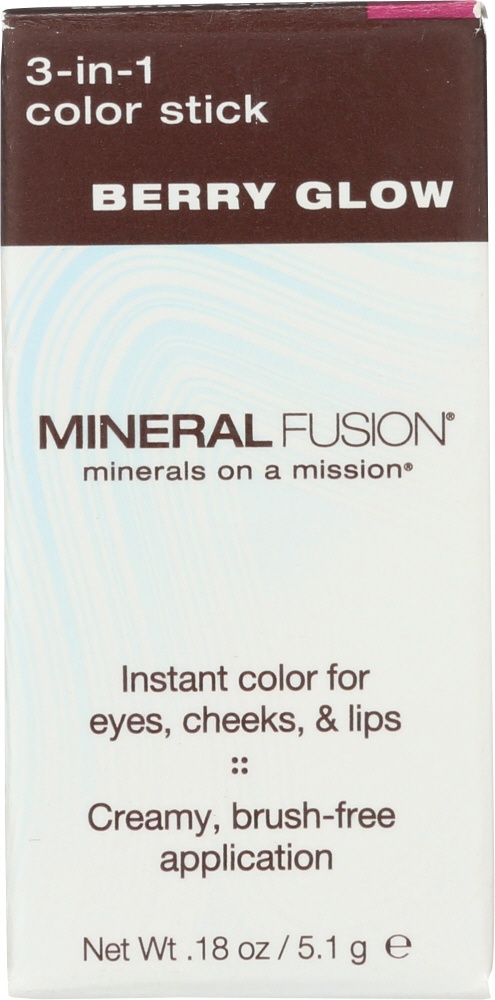 slide 1 of 1, Mineral Fusion Color Stick Berry Glow 3-in-1, 0.18 oz