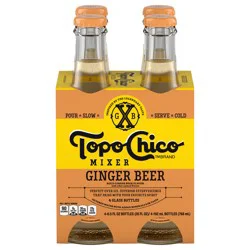Topo Chico Mixer Ginger Beer Glass Bottles, 6.5 fl oz, 4 Pack