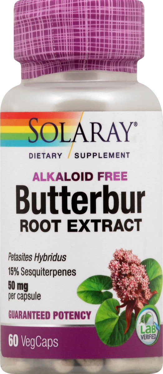 slide 3 of 10, Solaray Vital Extracts Butterbur, 60 ct