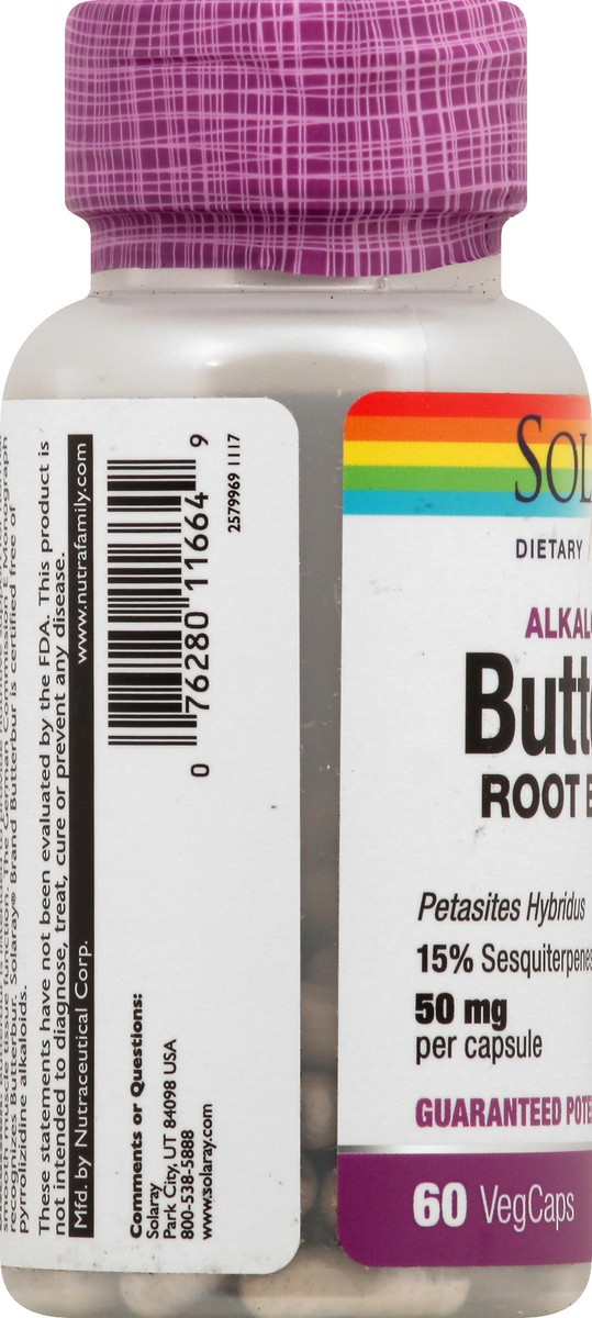 slide 4 of 10, Solaray Vital Extracts Butterbur, 60 ct