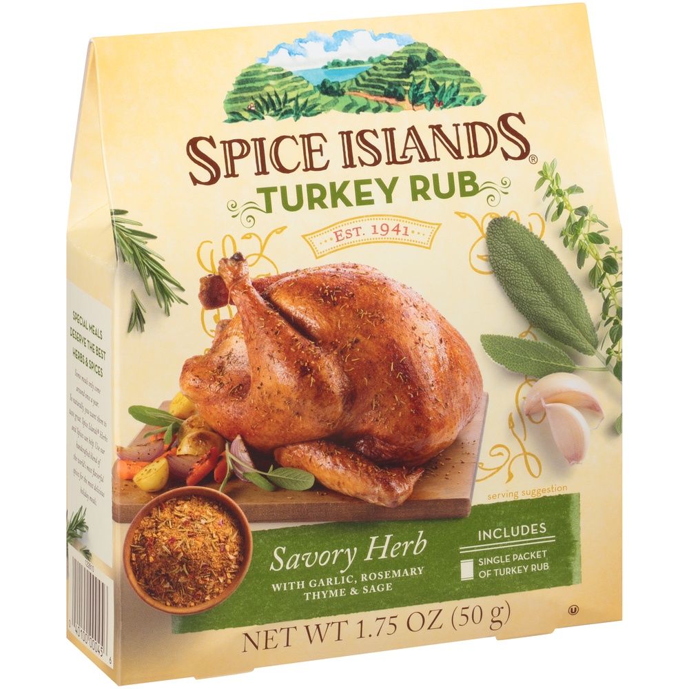 slide 2 of 8, Spice Islands Savory Herb Turkey Rub, 1.75 oz