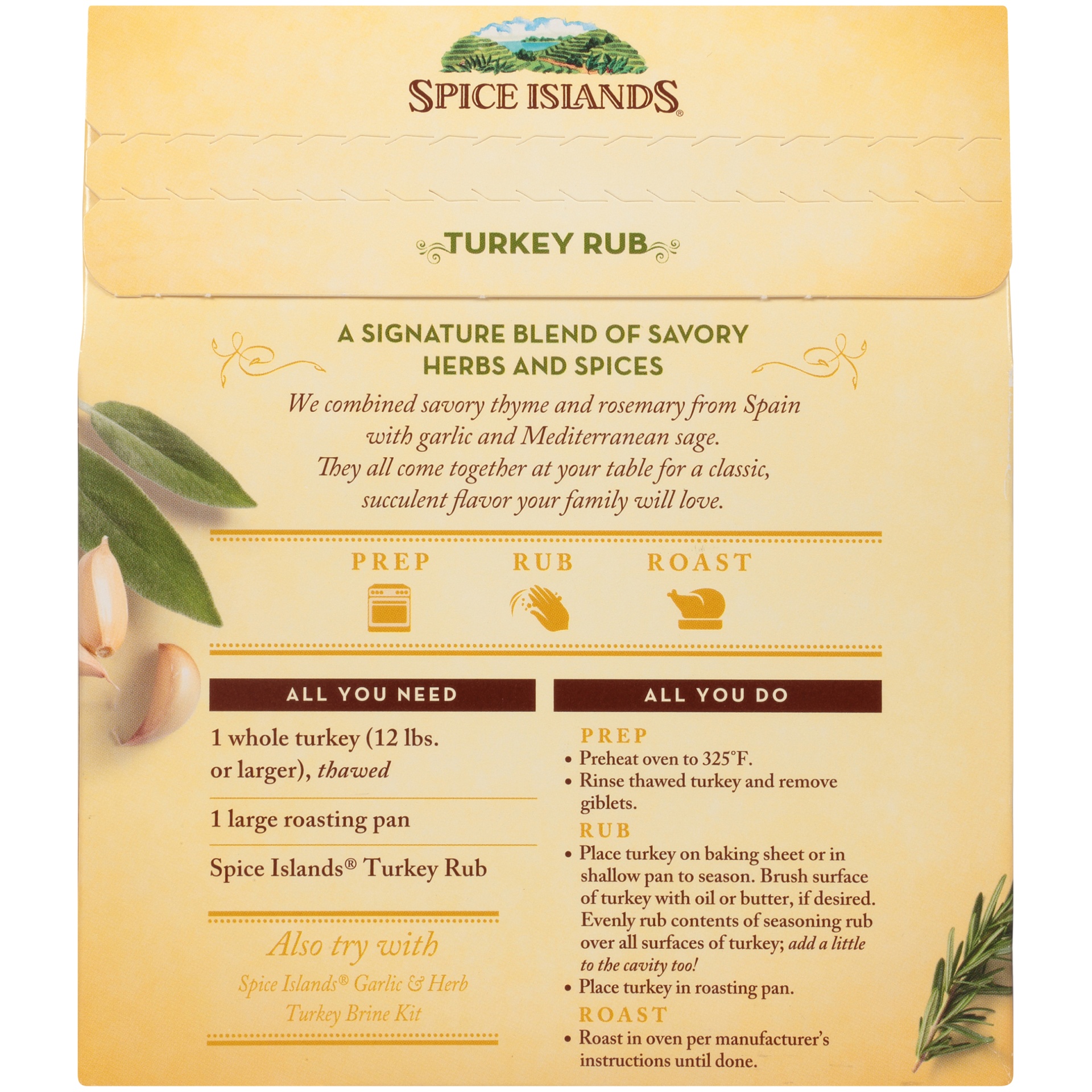 slide 6 of 8, Spice Islands Savory Herb Turkey Rub, 1.75 oz