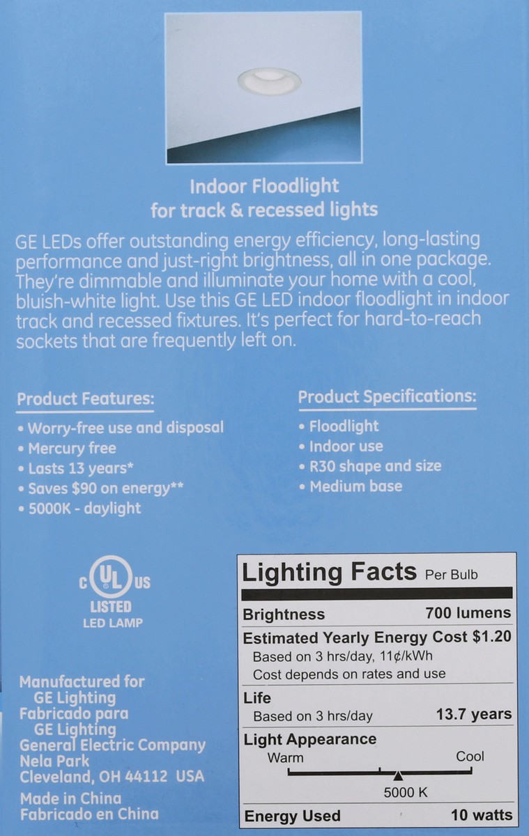 slide 5 of 9, GE 10 Watts Daylight LED Light Bulb 1 ea, 1 ct