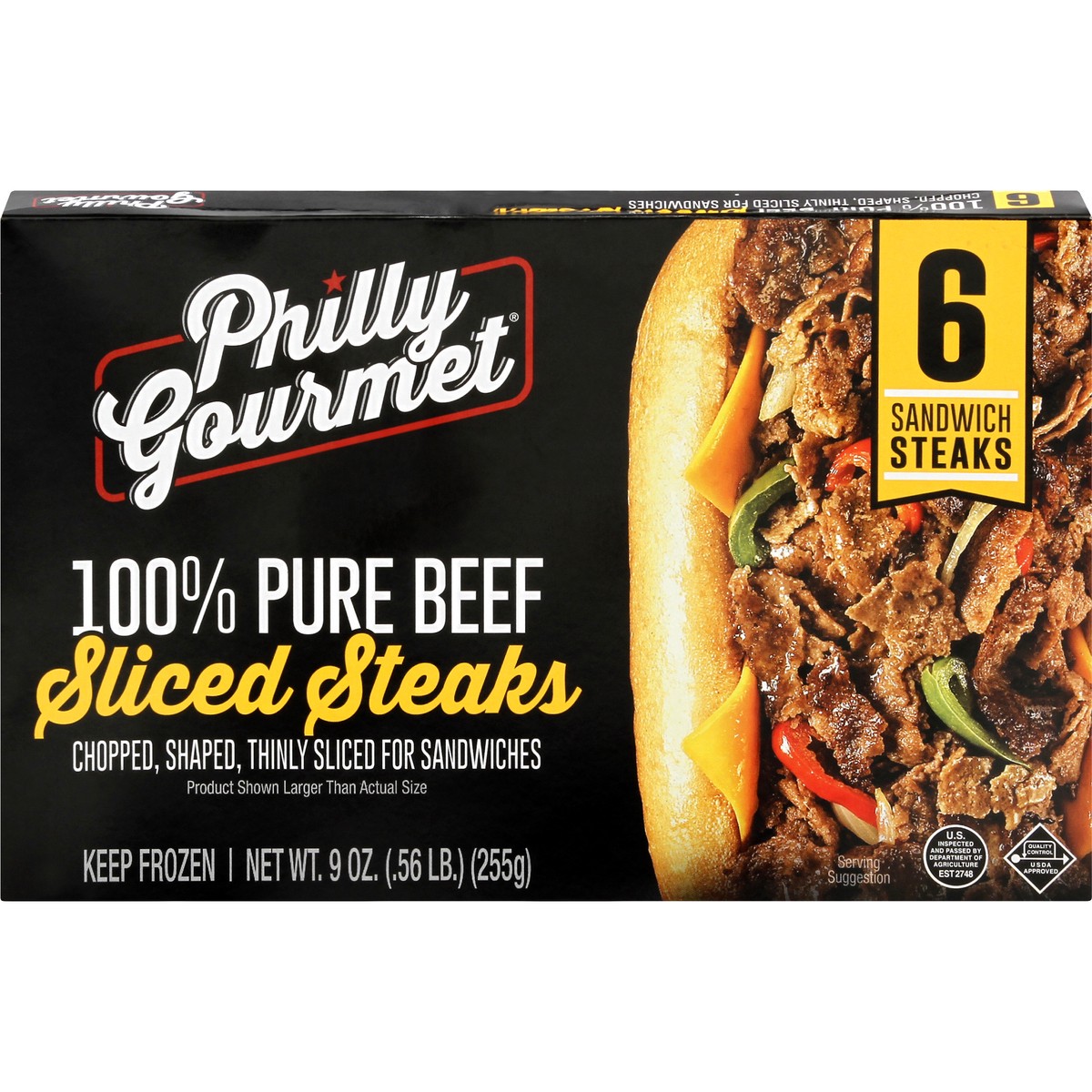 slide 1 of 9, Philly Gourmet Steaks 6 ea, 6 ct