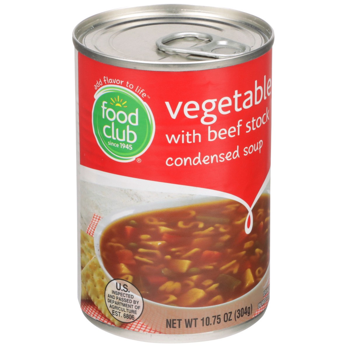 slide 2 of 9, Food Club Vegetable With Beef Stock Condensed Soup, 10.75 oz