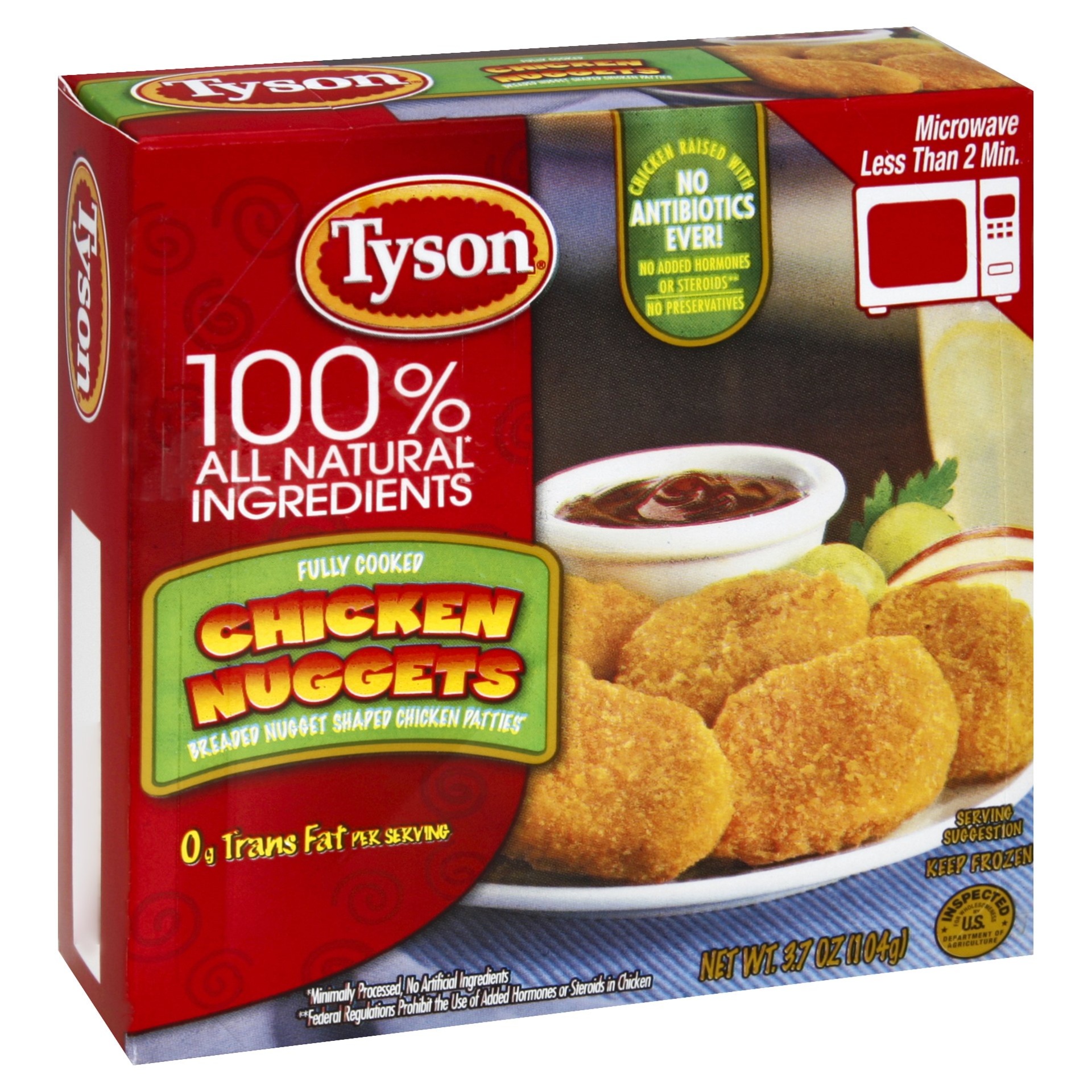 slide 1 of 1, Tyson Fully Cooked Breaded Chicken Nuggets - Single Serve, 3.7 oz