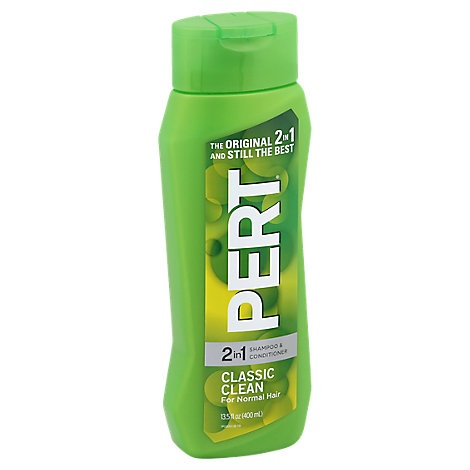 slide 1 of 1, Pert Shampoo & Conditioner 2 In 1 For Normal Hair Classic Clean, 13.5 fl oz