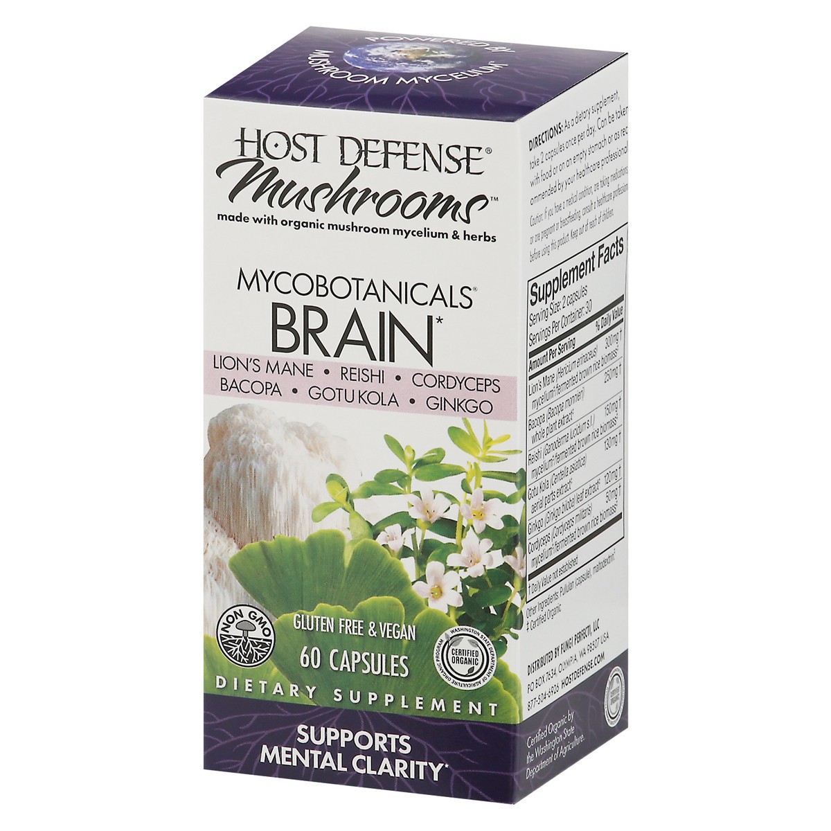 slide 5 of 12, Host Defense Mushrooms Mycobotanicals Brain 60 Capsules, 60 ct