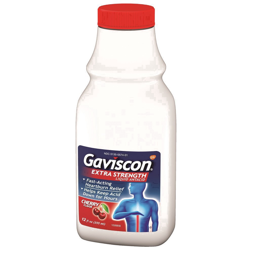 slide 25 of 87, Gaviscon Extra Strength Liquid Antacid Cherry, 12 fl oz