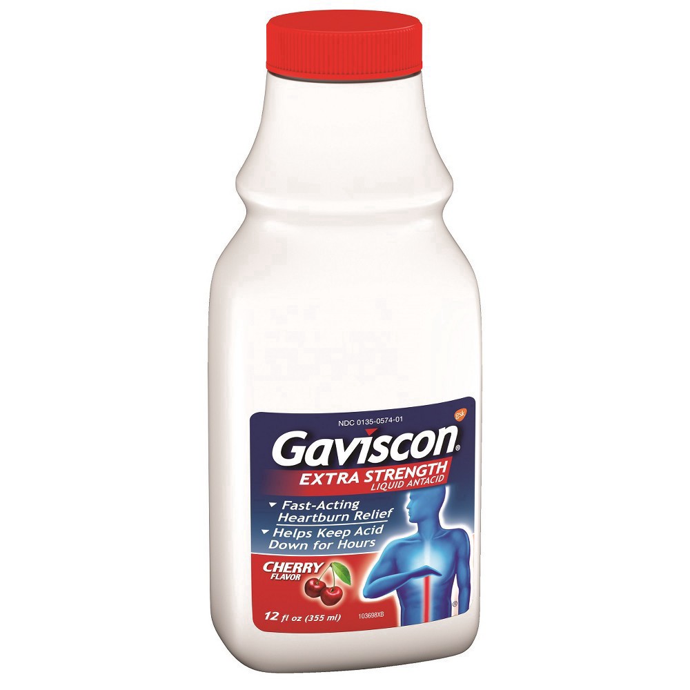 slide 38 of 87, Gaviscon Extra Strength Liquid Antacid Cherry, 12 fl oz