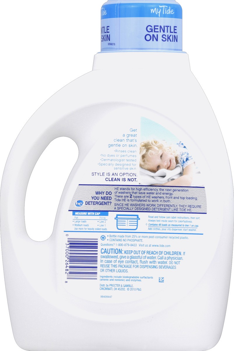 slide 3 of 3, Tide Free & Gentle HE Liquid Laundry Detergent, 75 oz