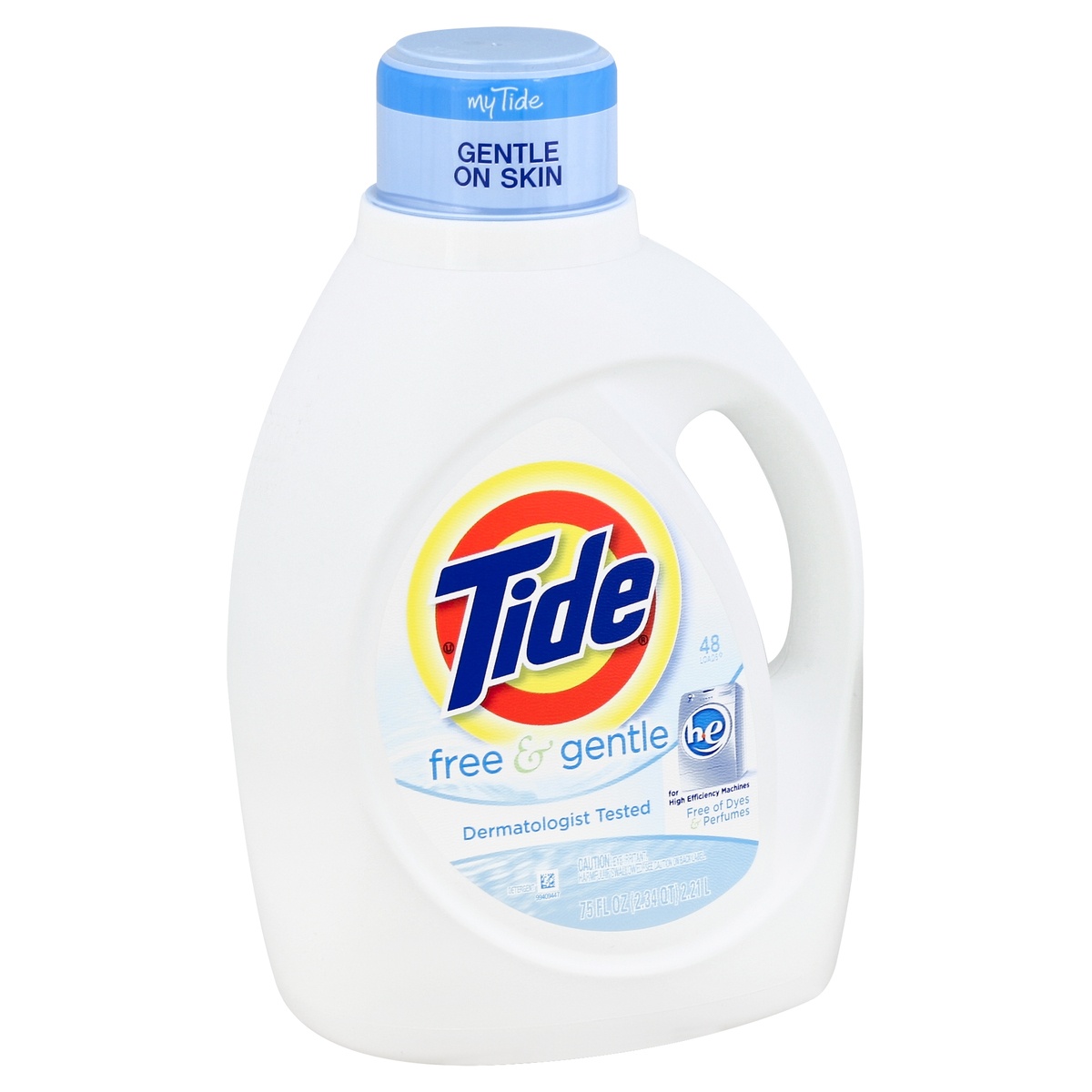 slide 1 of 3, Tide Free & Gentle HE Liquid Laundry Detergent, 75 oz